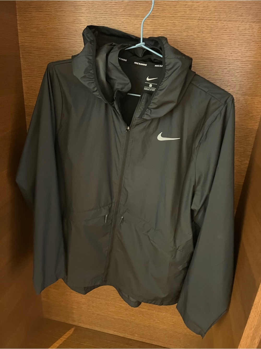 Nike Black Lightweight Hooded Windbreaker Jacket